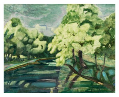 Albert Marquet, 1875 Bordeaux – 1947 Paris, zug./ Kreis desFRÜHLINGSLANDSCHAFT MIT FLUSS UND KASKADEN Öl auf Leinwand, seitli