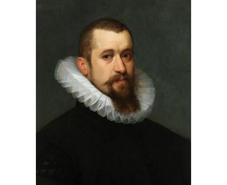 Hans von Aachen, 1552 Köln – 1615 Prag, zug.PORTAIT EINES MANNES Öl auf Holz. Parkettiert. 58,5 x 48 cm. Ungerahmt. Brustport
