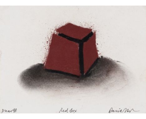 David Nash R.A. (British, born 1945)Six Christmas Cards (Arch Brackets, Olive - Mallorca, Tump, Red Box, Wooden Boulder and U