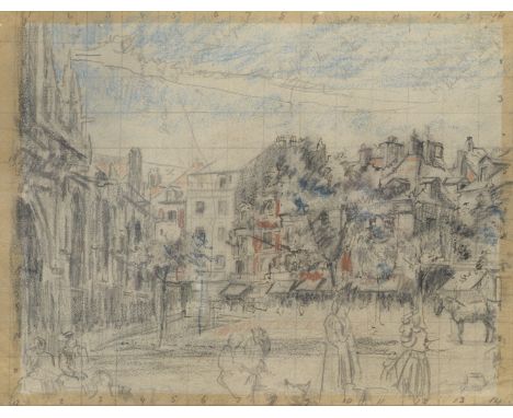 Walter Richard Sickert A.R.A. (British, 1860-1942)La Rue de la Boucherie with St Jacques squared for transfer and inscribed w