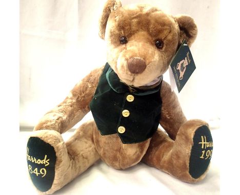 Harrods 150 year celebration bear, 1849-1999, H: 50 cm. P&amp;P Group 1 (£14+VAT for the first lot and £1+VAT for subsequent 