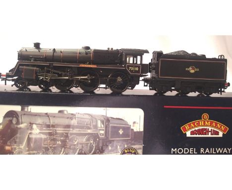 Bachmann 32-506 Class 5MT, The Red KNight, 73110, Black Late Crest. Very good to excellent condition, box with storage wear. 