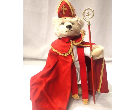 Steiff musical bear, St Nicholas, limited edition 508/1500, plays a Dutch St Nicholas tune, H: 27 cm, with tags, certificate 