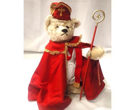 Steiff musical bear, St Nicholas, limited edition 508/1500, plays a Dutch St Nicholas tune, with certificate, tags and carry 