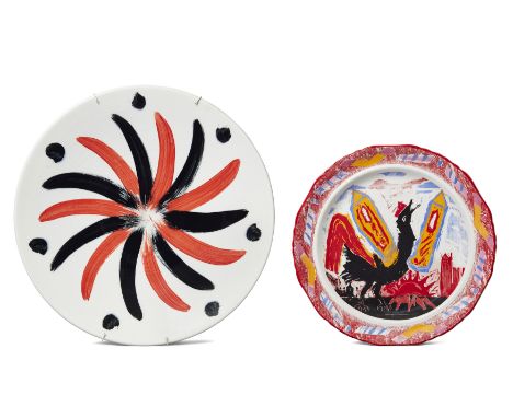 Sir Terry Frost (1915-2003) produced by Poole Pottery for the Royal Academy of Arts   'Trewellard Red' charger, 6 from an edi