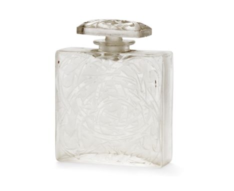 René Lalique (1860-1945)   Volnay - 12, 'Entrelacs' scent bottle, circa 1925  Moulded clear and frosted glass  Moulded mark '