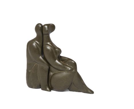 Peter Wright (1919-2003)&nbsp;Two abstract interlocking figures, circa 1970s&nbsp;Porcelain&nbsp;Signed 'Wright' and numbered