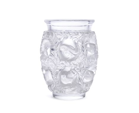 Lalique 'Bagatelle' No.12-219 vase, designed 1939, post-war production  Moulded cear and frosted glass  Signed 'Lalique Franc