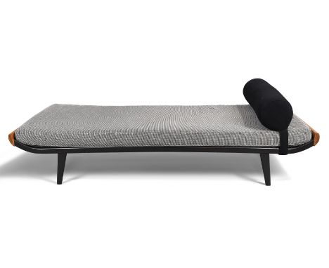 André R. Cordemeyer (1924-1997) for Auping 'Cleopatra' daybed, circa 1954  Lacquered steel, teak, wool upholstery  Manufactur