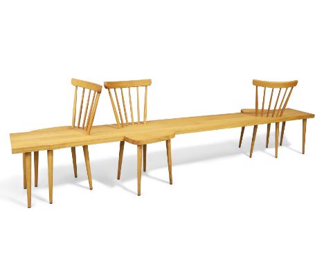 Fehling and Peiz   'Stuhlhockerbank' bench, circa 2009  Oak  Inset manufacturer's plaque  85cm high, 300cm wide  