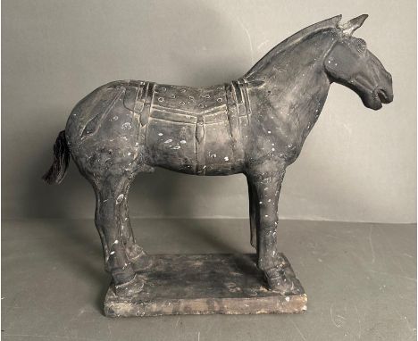 A Xian style ceramic statue of a horse H33cm 