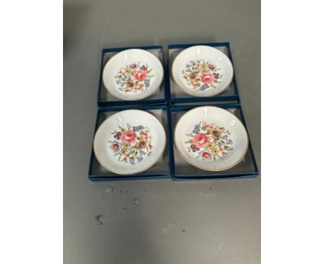 Four Royal Worcester pin dishes, boxed 