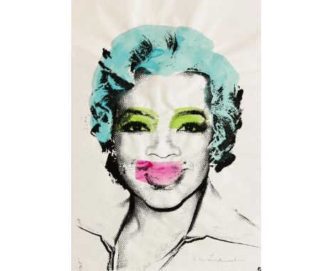 Mr. BRAINWASH (Né en 1966)  Oprah. Monotype, sérigraphie en noir réhaussée à l’aquarelle sur papier.  Pièce unique. Signé en 
