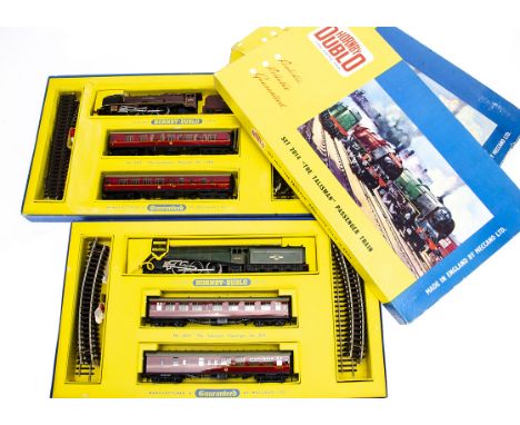 Boxed Hornby-Dublo 00 gauge 2-rail ref 2014 and 2023 Train Sets, no 2014 'The Talisman' with green 'A4' 4-6-2 locomotive and 