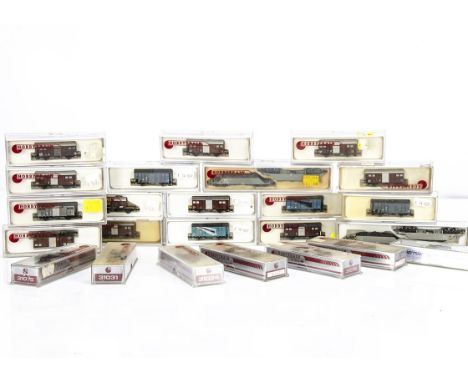 N Gauge Hobby Train Continental Goods Wagons, a cased collection, freight cars 31072, 31073, 31075 (5), 31077, 31078, 31079, 