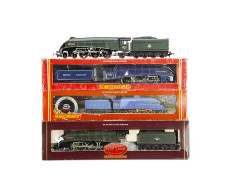Hornby (Margate) OO Gauge A4 Steam Locomotives and Tenders, Four boxed streamline examples BR R286 Wild Swan (some damage to 
