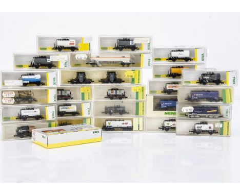 Minitrix Continental  N Gauge Tank Wagons and Iron Ladle Cars, mainly in cases 17102.900, 901, 902, 903, 906, 907, 909, 910, 