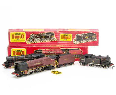 Boxed Hornby-Dublo 00 gauge 2-rail Steam Locomotives, ref 2226 'City of London' no 46245, in BR crimson, G-VG, slight corrosi