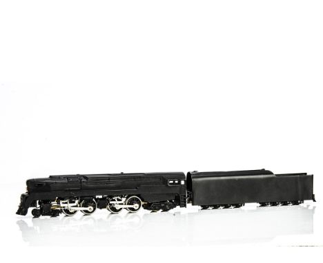 American HO Gauge Kit-Built PRR Raymond Loewy-Designed Steam Locomotive and Tender, constructed  in brass with a cast metal b