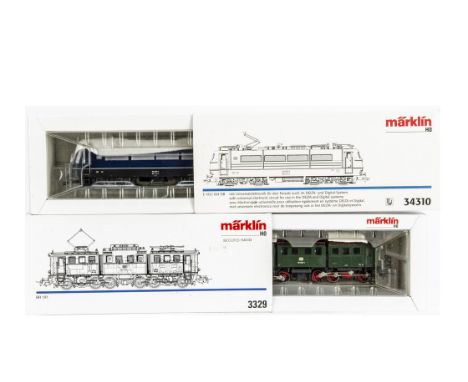 Two Märklin HO gauge 3-rail German (DB) Railways Electric Locomotives, both in later white boxes, ref 3329 a jack-shaft drive