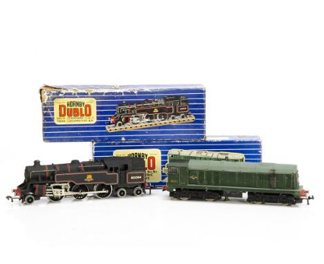 Boxed Hornby-Dublo 00 gauge 3-rail Locomotives, ref EDL18 a Standard '4MT' 2-6-4T no 80054 in very matt lined black with earl