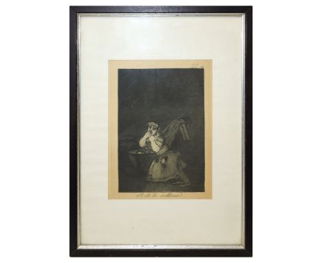 Etching and aquatint Series '' Los Caprichos '' (1799), No. 04, antique edition 215 mm x 150 mm Francisco de Goya Etching and
