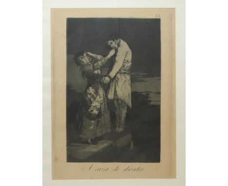 Etching and aquatint Series '' Los Caprichos '' (1799), N.12, antique edition  215 mm x 150 mm   Francisco de Goya   Etching 