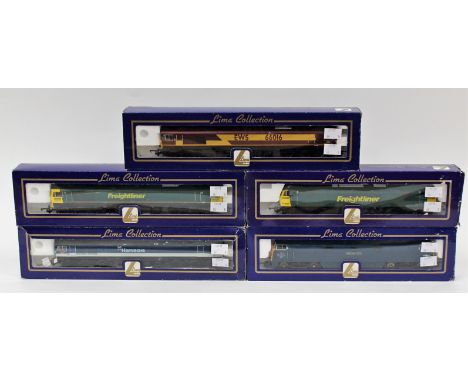 Lima: Five boxed Lima OO gauge locomotives, comprising: L205298 Class 47193 Freightliner, L204691 Class 66016 EWS, L205227 Cl