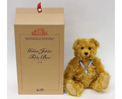 Steiff: A boxed Steiff Golden Jubilee teddy bear, 35cm, limited edition 825 of 2,002 pieces, '660610', complete with certific