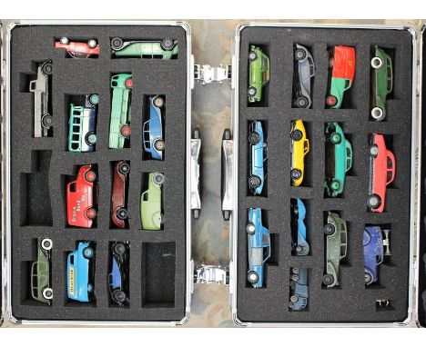 Diecast: Four aluminium flight cases of assorted diecast vehicles to include: Spot-on Ford Zephyr, Armstrong Siddeley Sapphir