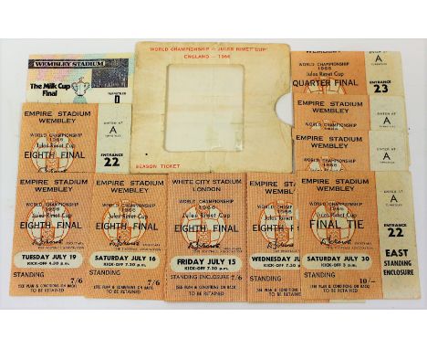 World Cup Memorabilia: A collection of assorted World Cup 1966 tickets to include: World Cup Final, Semi-Final, 3rd &amp; 4th