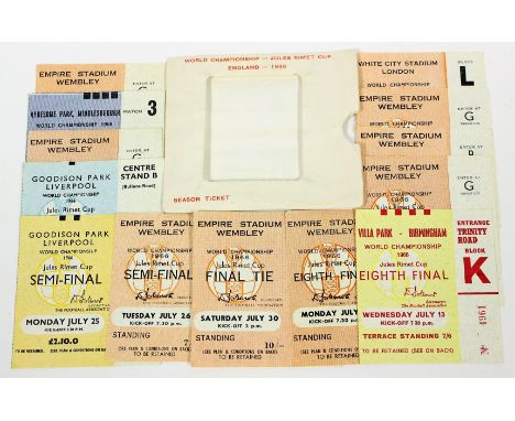 World Cup Memorabilia: A collection of fourteen World Cup 1966 match tickets to include: nine Eighth Final tickets, including