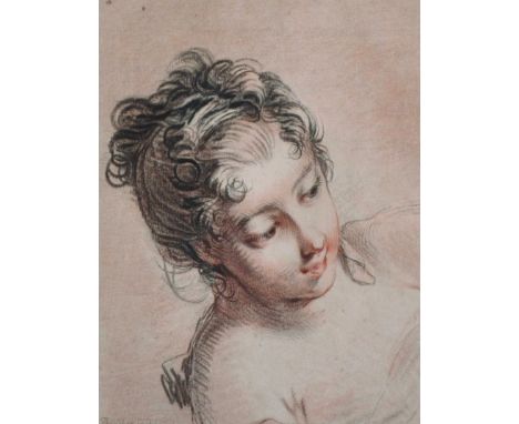 After Francois Boucher (1703-1770) French. Portrait of Madame D'Azaincourt, Engraved in Colour by Gilles Demarteau, No 217, 7
