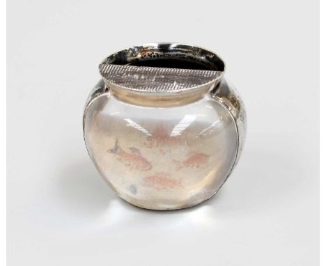 A Victorian Silver-Mounted Glass Match-Striker, by Frederick Edmonds and Edward J. W. Johnson, London, 1890, one side glazed 