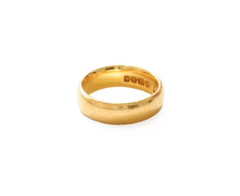 A 22 Carat Gold Band Ring, finger size IGross weight 6.2 grams.