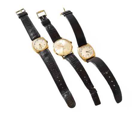A 14 Carat Gold Oriosa Wristwatch, case stamped 14k, A 9 Carat Gold Rotary Wristwatch and another 9 Carat Gold Wristwatch, (3