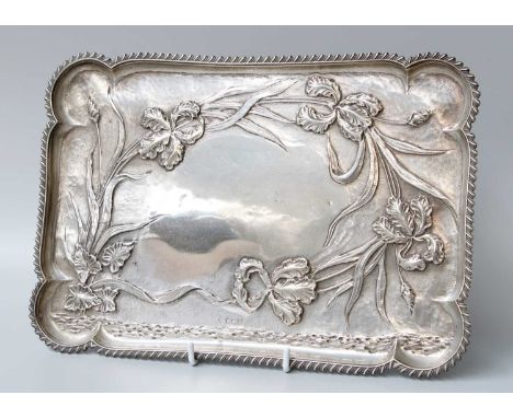 An Edward VII Silver Dressing-Table Tray, by R. H. Halford and Sons, London, 1903, shaped oblong and wtih gadrooned boder, st