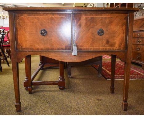 A Silver Plate Table-Service in Reproduction Mahogany Two Door Canteen Cabinet, The Canteen Bearing Label For C. T. Rackstraw