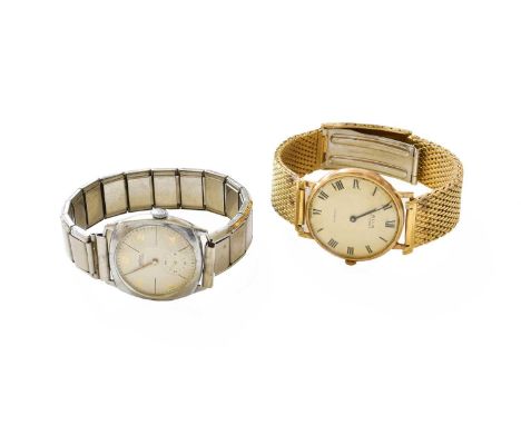 A Carat Gold Avia Wristwatch, a chrome plated rotary wristwatch and a pair of 9 carat gold cufflinks