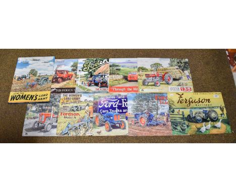 Eleven Various Modern Tractor and Transport Related Advertising Signs (11)