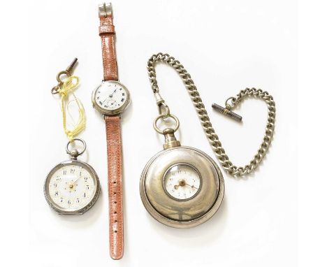 A Silver Pair Cased Verge Pocket Watch, movement signed Portland, London, both cases with Birmingham silver hallmarks for 181