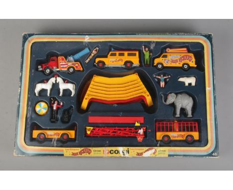 A Corgi Les Cirques Jean Richard play set inlcuding circus vehicles, animals and ring master  