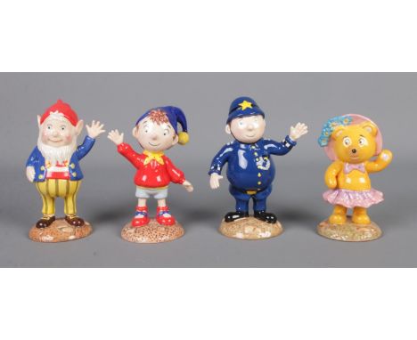 Four boxed Royal Worcester Noddy figures to include Noddy, Mr Plod, Big Ears and Tessie Bear.  Big Ears' hat repaired.