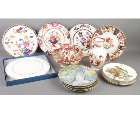 A collection of ceramics. Includes Mason's, Royal Worcester, etc.  