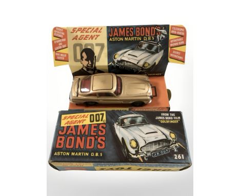 A Corgi Toys No. 261 Special Agent 007 James Bond Astin Martin DB5, from 'Goldfinger', with reproduction outer box and stand,