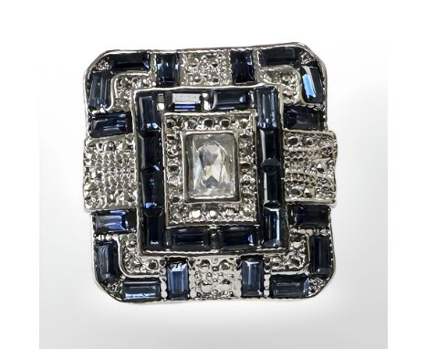 An Art Deco style panel ring, size R/S