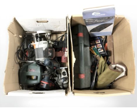 A quantity of power tools, solar power charger, hand tools, etc.  CONDITION REPORT: Power tools with continental plugs.