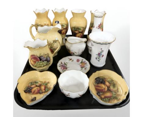 A group of Aynsley orchard gold ceramics, further cabinet china including Royal Crown Derby and Spode.