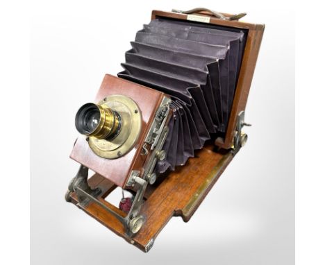 A J Lancaster & Son, Birmingham mahogany plate camera 