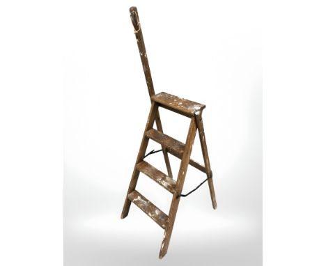 A vintage pine step ladder 